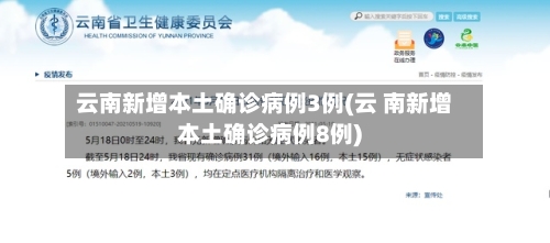 云南新增本土确诊病例3例(云 南新增本土确诊病例8例)-第3张图片