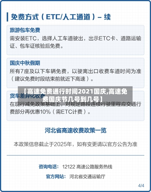 【高速免费通行时间2021国庆,高速免费国庆节几号到几号】-第2张图片