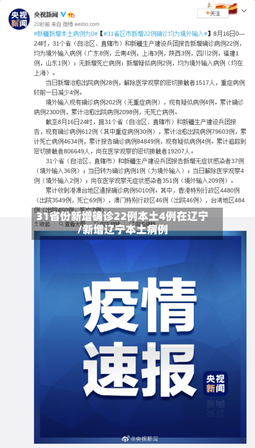 31省份新增确诊22例本土4例在辽宁/新增辽宁本土病例-第3张图片