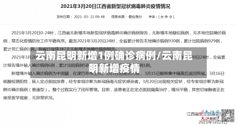 云南昆明新增1例确诊病例/云南昆明新增疫情