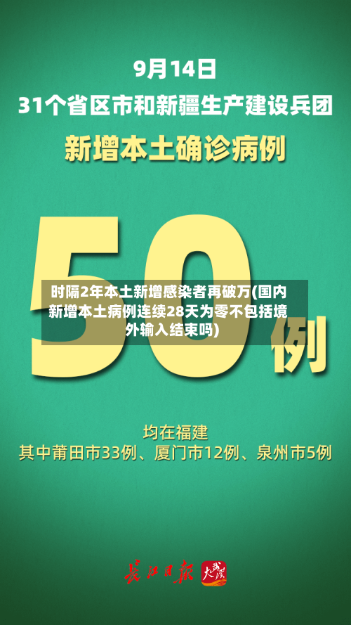 时隔2年本土新增感染者再破万(国内新增本土病例连续28天为零不包括境外输入结束吗)