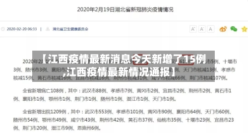 【江西疫情最新消息今天新增了15例,江西疫情最新情况通报】