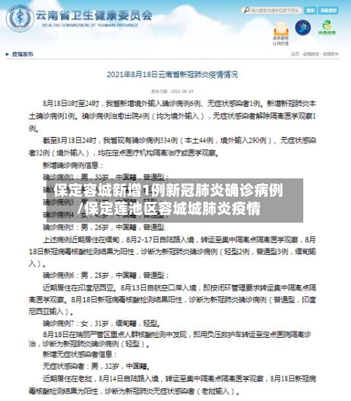 保定容城新增1例新冠肺炎确诊病例/保定莲池区容城城肺炎疫情-第2张图片