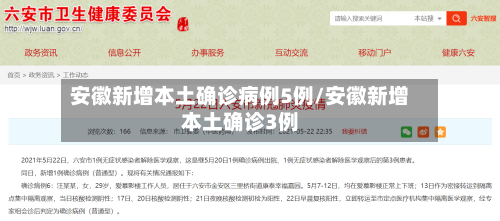 安徽新增本土确诊病例5例/安徽新增本土确诊3例-第2张图片