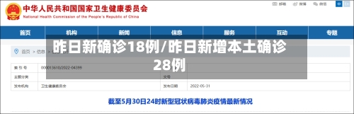 昨日新确诊18例/昨日新增本土确诊28例