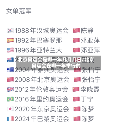 北京奥运会是哪一年几月几日/北京奥运会在哪一年举行的-第2张图片