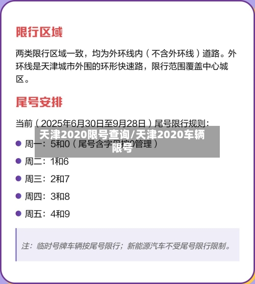 天津2020限号查询/天津2020车辆限号
