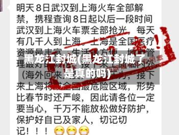 黑龙江封城(黑龙江封城了是真的吗)-第3张图片