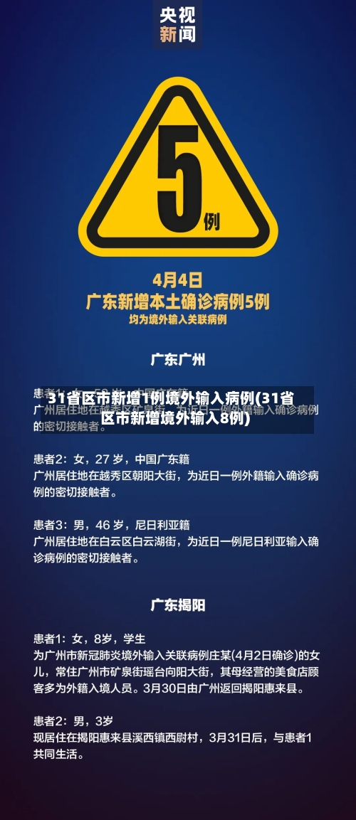 31省区市新增1例境外输入病例(31省区市新增境外输入8例)