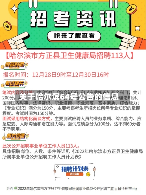关于哈尔滨64号公告的信息