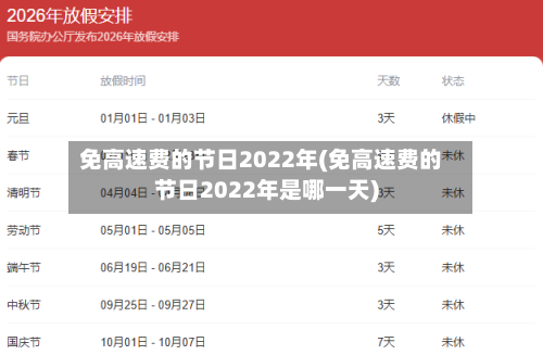 免高速费的节日2022年(免高速费的节日2022年是哪一天)-第2张图片