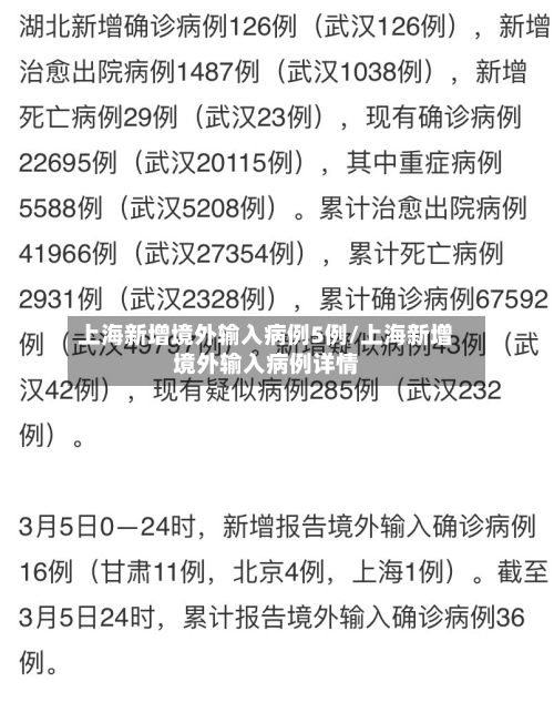 上海新增境外输入病例5例/上海新增境外输入病例详情-第3张图片