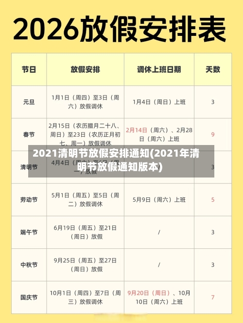2021清明节放假安排通知(2021年清明节放假通知版本)-第2张图片