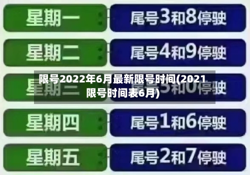限号2022年6月最新限号时间(2021限号时间表6月)-第2张图片