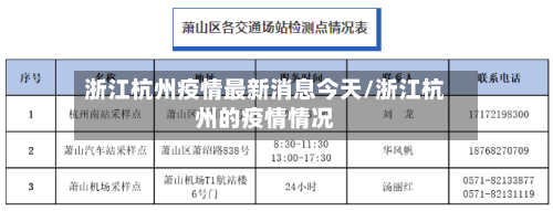 浙江杭州疫情最新消息今天/浙江杭州的疫情情况-第3张图片