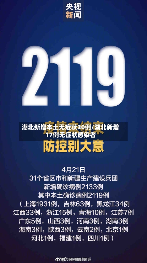 湖北新增本土无症状30例/湖北新增17例无症状感染者