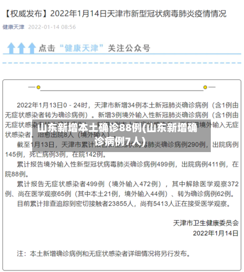 山东新增本土确诊88例(山东新增确诊病例7人)