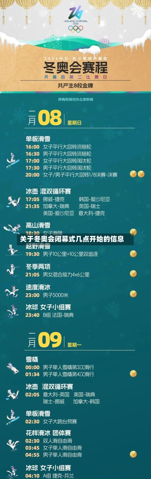 关于冬奥会闭幕式几点开始的信息-第2张图片
