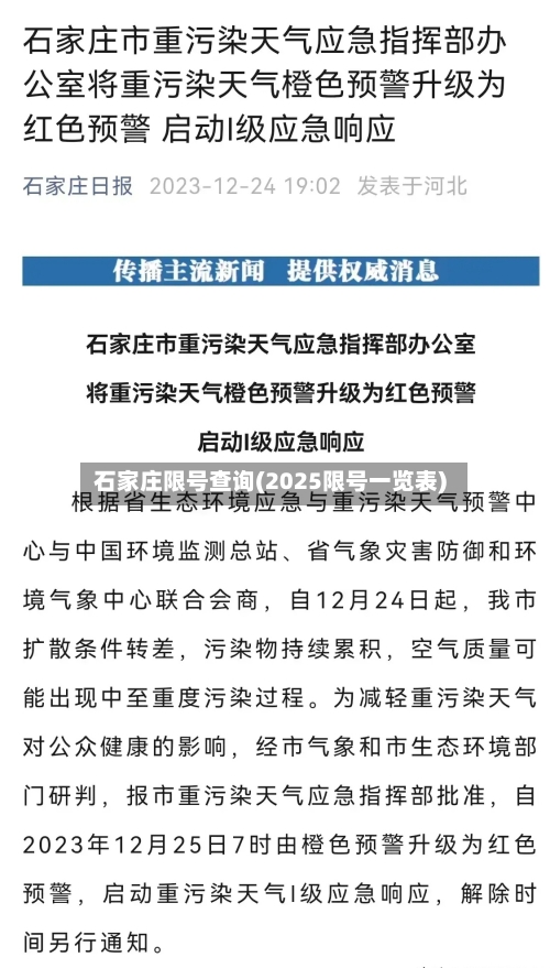 石家庄限号查询(2025限号一览表)-第2张图片