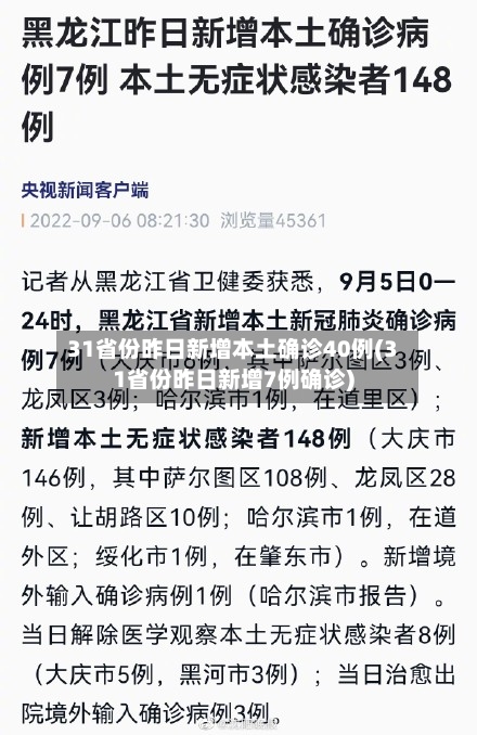 31省份昨日新增本土确诊40例(31省份昨日新增7例确诊)