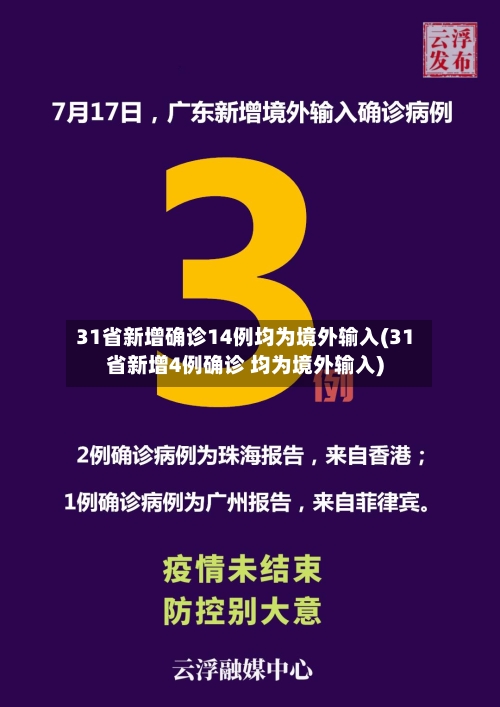 31省新增确诊14例均为境外输入(31省新增4例确诊 均为境外输入)
