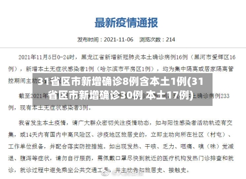 31省区市新增确诊8例含本土1例(31省区市新增确诊30例 本土17例)-第2张图片