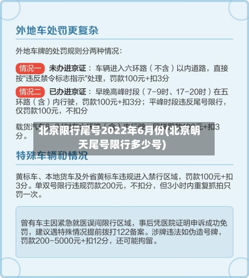 北京限行尾号2022年6月份(北京明天尾号限行多少号)-第2张图片