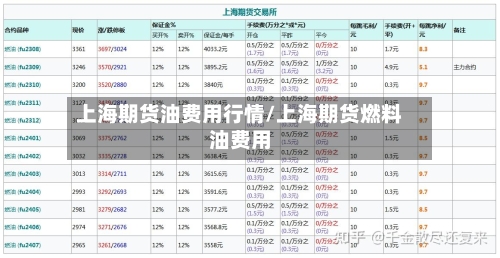 上海期货油费用行情/上海期货燃料油费用-第3张图片