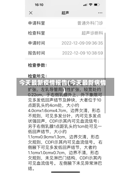 今天最新疫情报告(今天最新病情)