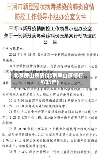 北京房山疫情(北京房山疫情行程轨迹)