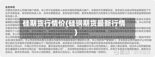 硅期货行情价(硅钢期货最新行情)-第2张图片