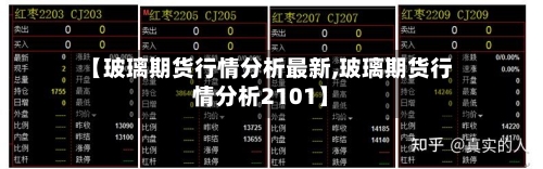 【玻璃期货行情分析最新,玻璃期货行情分析2101】