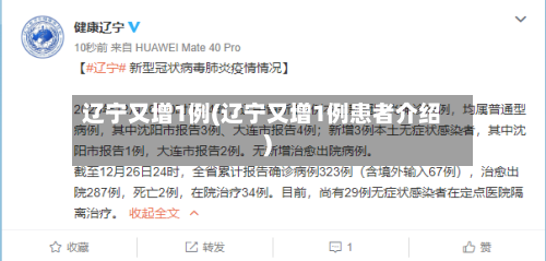 辽宁又增1例(辽宁又增1例患者介绍)-第2张图片
