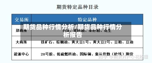 期货品种行情分析/期货品种行情分析报告