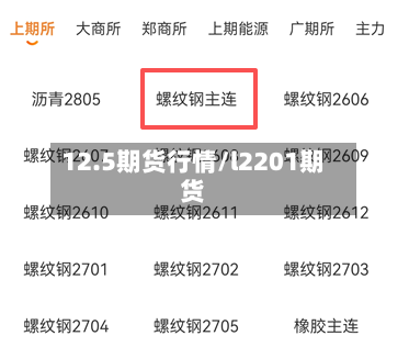 12.5期货行情/l2201期货