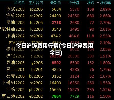 今日沪锌费用行情(今日沪锌费用今日)