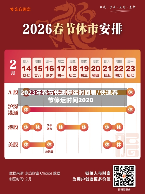 2023年春节快递停运时间表/快递春节停运时间2020-第2张图片