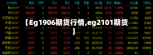 【Eg1906期货行情,eg2101期货】