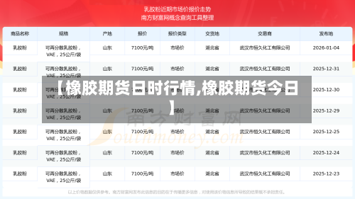 【橡胶期货日时行情,橡胶期货今日】-第2张图片