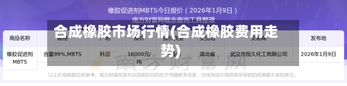 合成橡胶市场行情(合成橡胶费用走势)