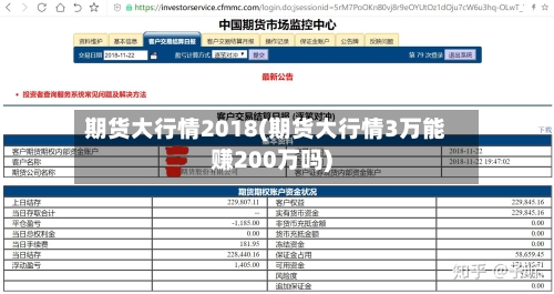 期货大行情2018(期货大行情3万能赚200万吗)-第2张图片