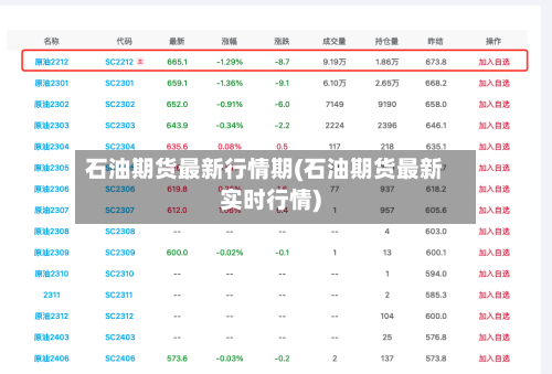 石油期货最新行情期(石油期货最新实时行情)