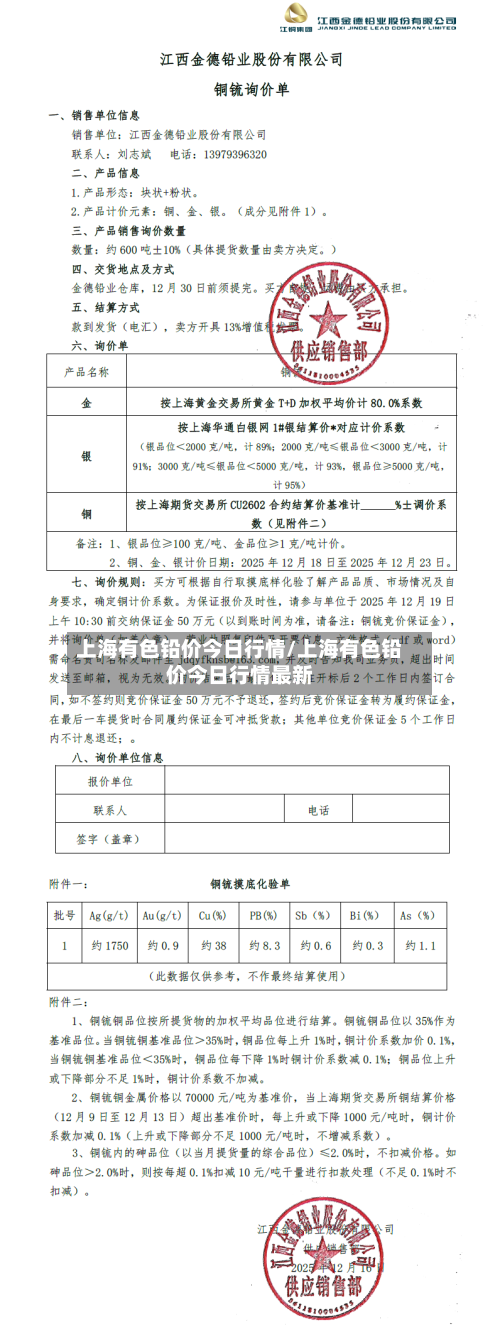 上海有色铅价今日行情/上海有色铅价今日行情最新-第2张图片