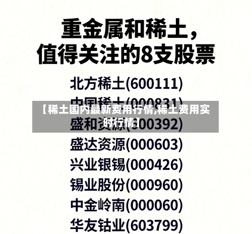 【稀土国内最新费用行情,稀土费用实时行情】-第2张图片