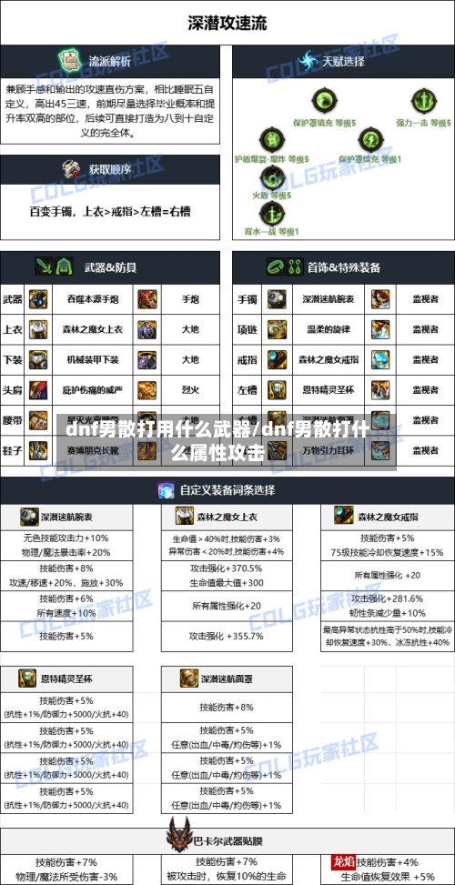 dnf男散打用什么武器/dnf男散打什么属性攻击