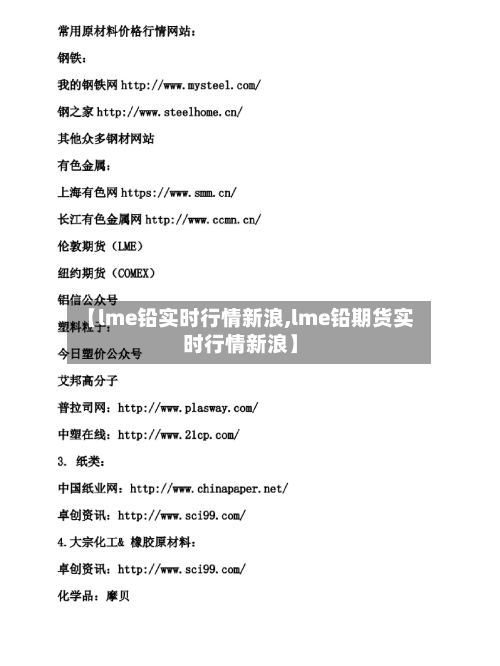【lme铅实时行情新浪,lme铅期货实时行情新浪】-第3张图片