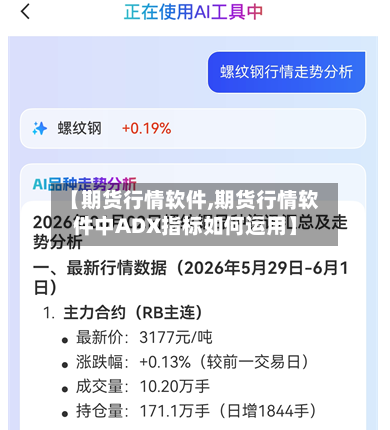 【期货行情软件,期货行情软件中ADX指标如何运用】-第3张图片