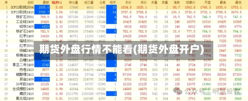 期货外盘行情不能看(期货外盘开户)