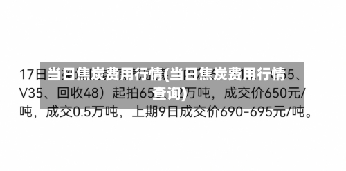 当日焦炭费用行情(当日焦炭费用行情查询)-第2张图片