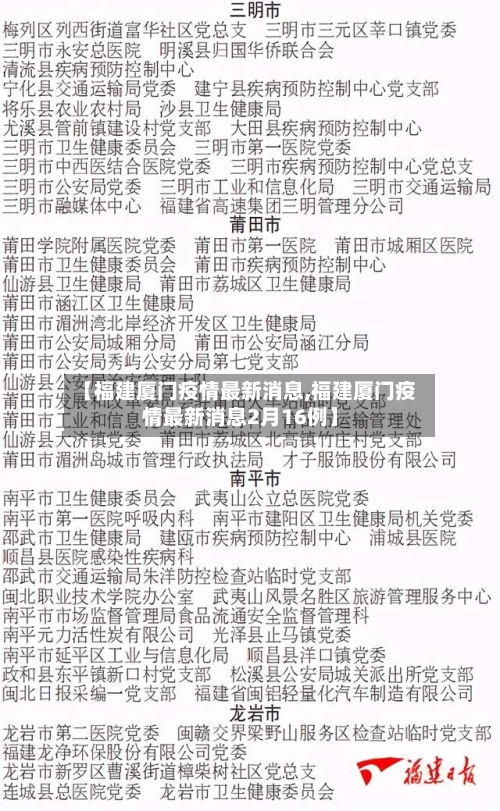 【福建厦门疫情最新消息,福建厦门疫情最新消息2月16例】-第2张图片